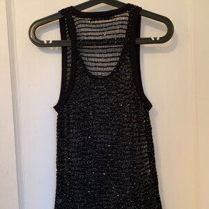 Balenciaga Sequin Mesh Black Tank Top